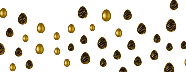 Golden easter eggs and specks, flecks