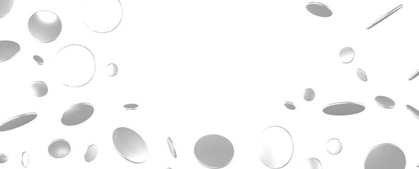 Enchanting Delight: Spectacular 3D Illustration Showcasing Enchanting silver Confetti