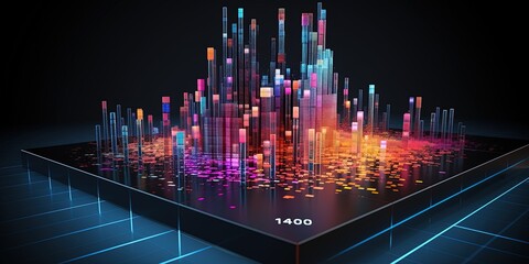 New age of data visualization. Data science and visual management design concept. Abstract background.
