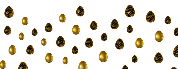 3d render illustration. Set of chocolate easter eggs