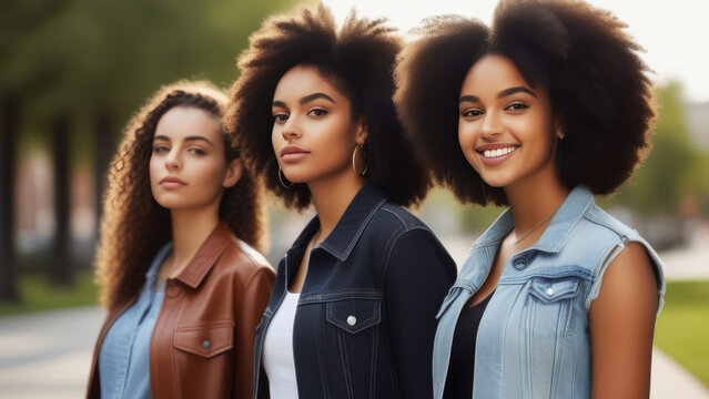 African American Teens On Sunny Natural Background. Portrait Happy Cute Afro Youngster Friends. Family Love And Relationship Sibling Concept