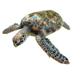 Photo of sea turtle isolated on transparent background