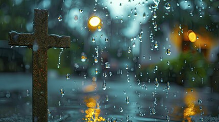 On Good Friday, tears cascade down, embodying mourning and deep reflection.