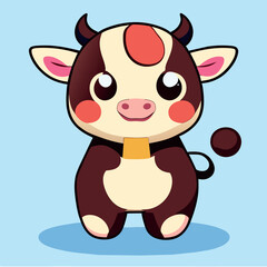 cow, vector illustration kawaii