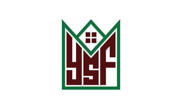 YSF initial letter real estate builders logo design vector. construction, housing, home marker, property, building, apartment, flat, compartment, business, corporate, house rent, rental, commercial
