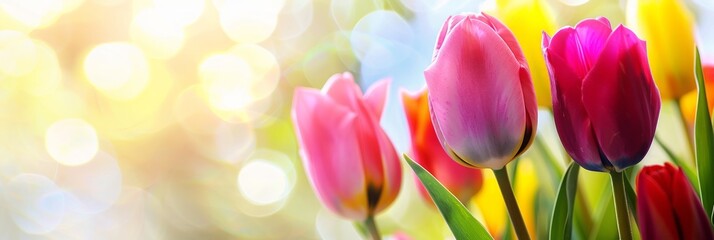 Spring Tulip Close-up with Pastel Bokeh Generative AI