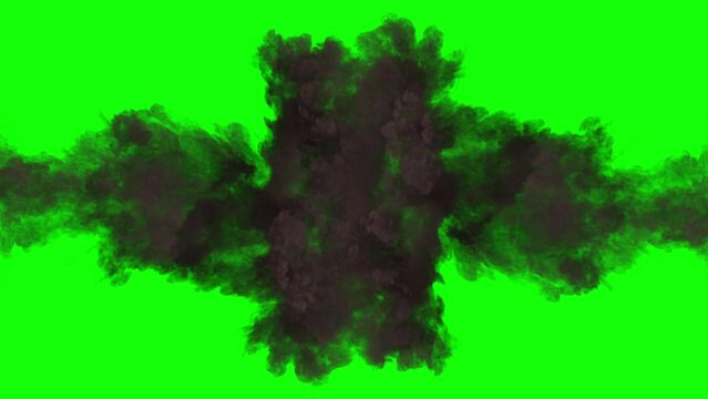 Explosion Bomb on green screen, footage 4K video