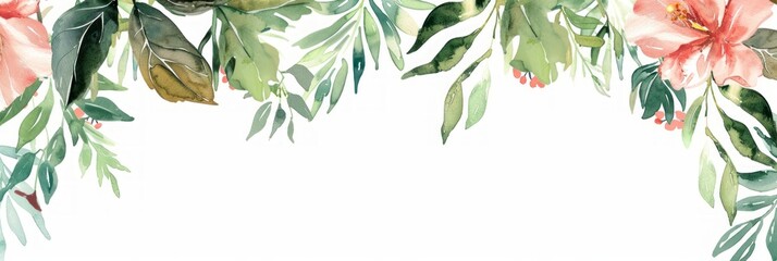 Naklejka premium Watercolor Leaf and Floral Design for Banners, Posters, and Invitations Generative AI