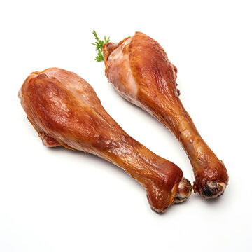 two turkey legs, in white background сreated with Generative Ai