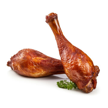 two turkey legs, in white background сreated with Generative Ai