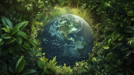 Obraz na płótnie Canvas On World Earth Day, depict a montage of Earth from space, showcasing its natural beauty.