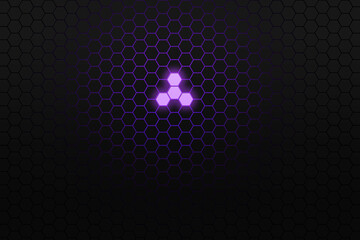 Abstract background, 3d vector illustrator that has a hex geometric pattern with a bright purple...