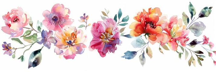 Beautiful Flower Watercolor Illustrations for Special Occasions Generative AI