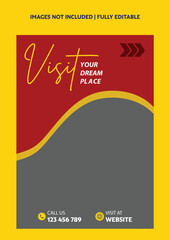 Vector travel pictures photos frame collage comics cover page grid layout abstract photo frames template