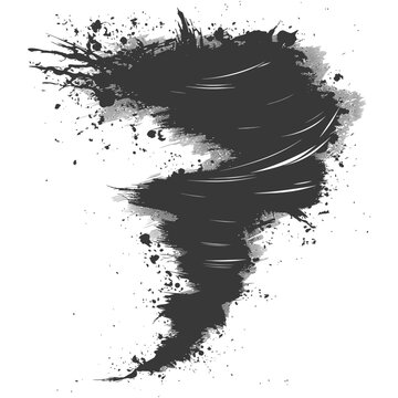 recommend clip art: Silhouette Tornado whirlwind black color only