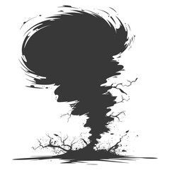 Silhouette Tornado whirlwind black color only