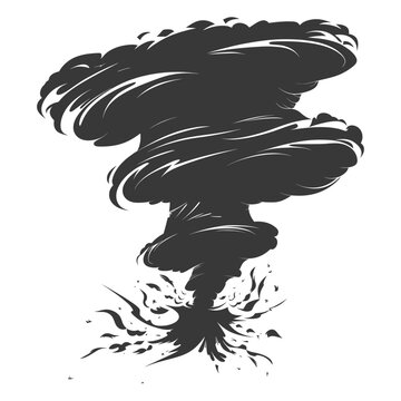 recommend clip art: Silhouette Tornado whirlwind black color only