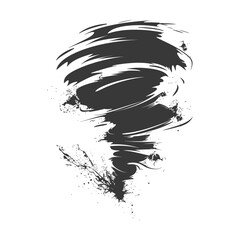 Silhouette Tornado whirlwind black color only