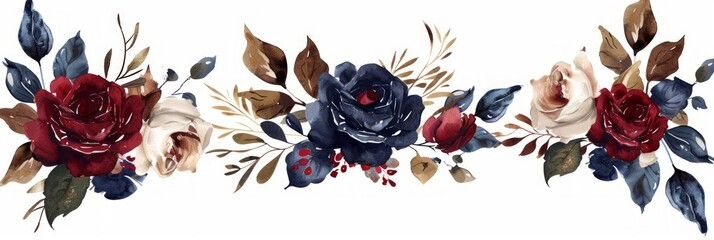 Elegant Wedding Concept with Red Rose and Green Leaves Generative AI