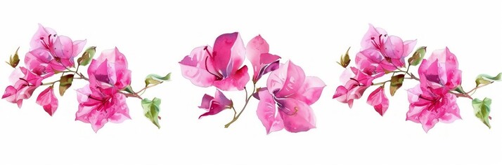 Spring Wedding Invitation with Hand-Drawn Pink Bougainvillea on Santorini Background Generative AI