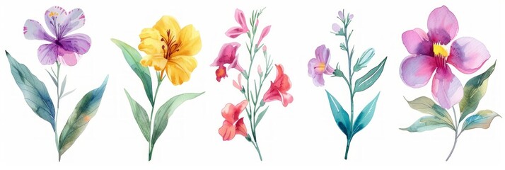 Fototapeta na wymiar Vibrant Hand-Painted Flower on White Background Generative AI