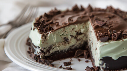 chocolate cake with mint