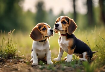 beagle puppy in the grass