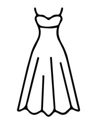 Wedding dress clip art design on plain white transparent isolated background for card, shirt, hoodie, sweatshirt, apparel, tag, mug, icon, poster or badge