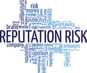 Reputation Risk word cloud conceptual design isolated on white background.