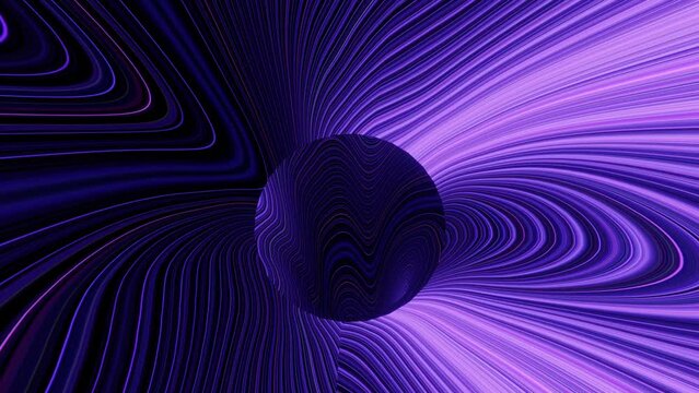 An energy tunnel of neon mystical light. Seamless looping animation