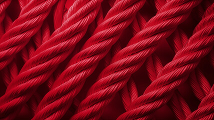 red plastic braided rope, material background image - obrazy, fototapety, plakaty