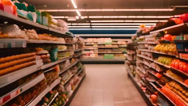 Bustling Grocery Store Filled With Fresh Produce Generative AI