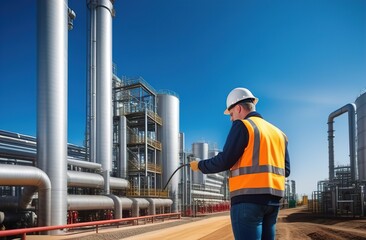 Fototapeta premium Business concept, work of engineers in factory