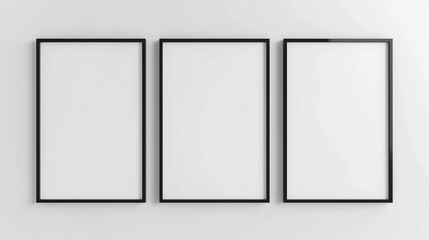 blank poster frame mockup isolated in white background ,Generative AI