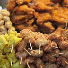 Street food for grilling in Thailand