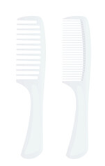 White  comb set. vector illustration