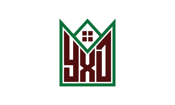 YXD initial letter real estate builders logo design vector. construction, housing, home marker, property, building, apartment, flat, compartment, business, corporate, house rent, rental, commercial