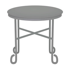 Grey garden table. vector illustration