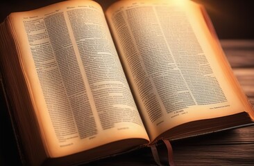 Obraz premium old open Bible on a table