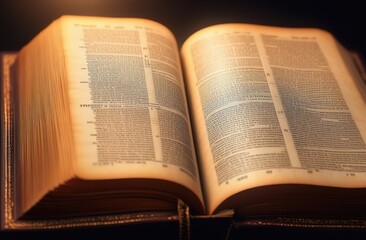 old open Bible on a table