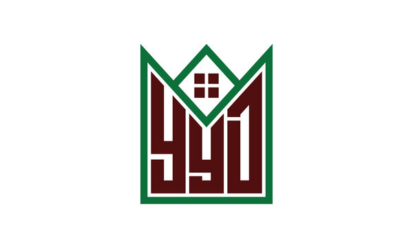 YYD initial letter real estate builders logo design vector. construction, housing, home marker, property, building, apartment, flat, compartment, business, corporate, house rent, rental, commercial