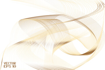 Abstract Beige and White Pattern with Waves. Striped Linear Texture. Vector. 3D Illustration