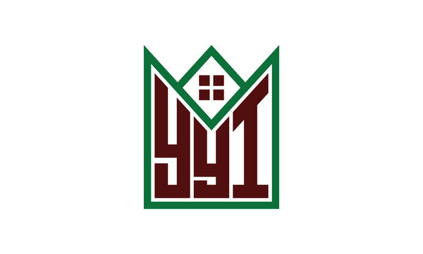 YYI initial letter real estate builders logo design vector. construction, housing, home marker, property, building, apartment, flat, compartment, business, corporate, house rent, rental, commercial