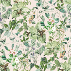 seamless floral pattern fairy flowers series