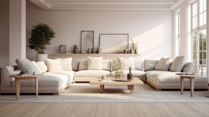 A modern living room with customizable furniture pieces that can be rearranged to suit any taste 