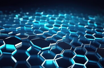 Fototapeta premium abstract blue background with hexagons