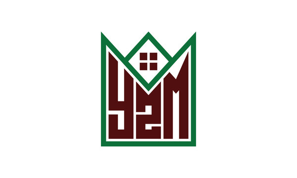 YZM initial letter real estate builders logo design vector. construction, housing, home marker, property, building, apartment, flat, compartment, business, corporate, house rent, rental, commercial