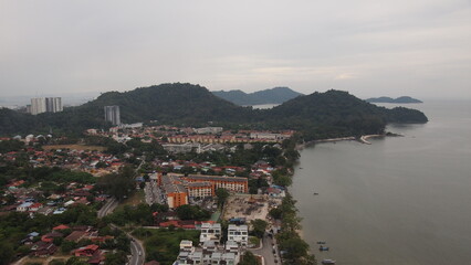Fototapeta na wymiar Aerial view of Bayan Lepas area in Penang 