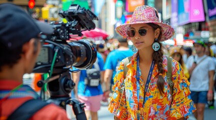 Obraz premium Woman With Dreadlocks Standing in Front of Camera