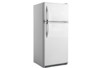 Top Mount Refrigerator , Modern Fridge Freezer,Isolated on a transparent background.